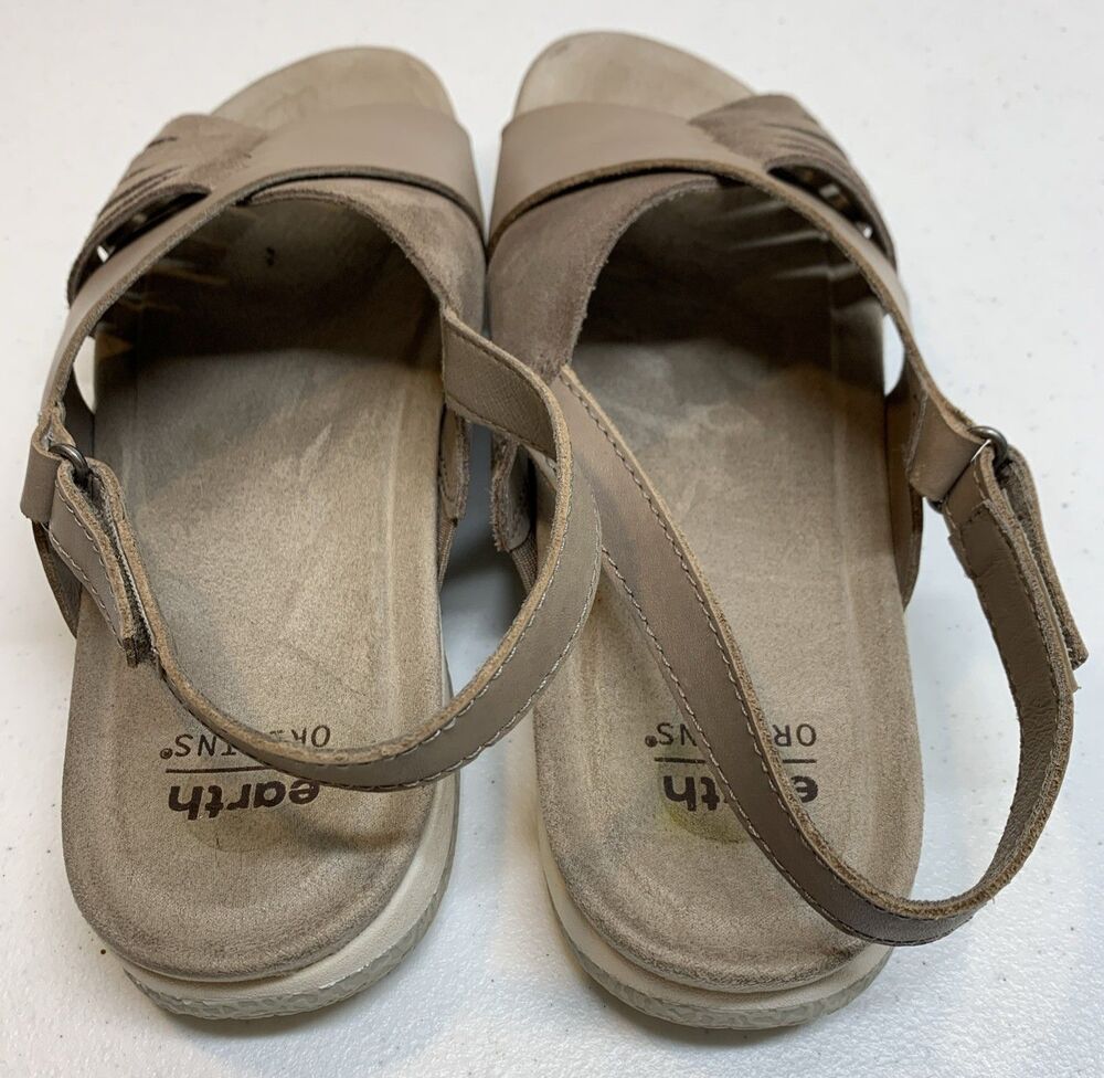 Earth Origins Suzie Sandals Womens 9 Taupe Lightweight Woven Casual Flats - Picture 6 of 9